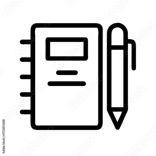 Notebook and pen for taking notes or writing