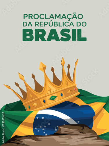 Proclamação da República do Brasil Crown Flag National Legacy