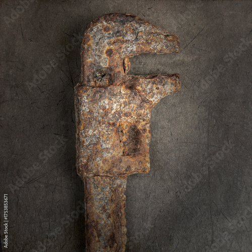 old rusty wrench