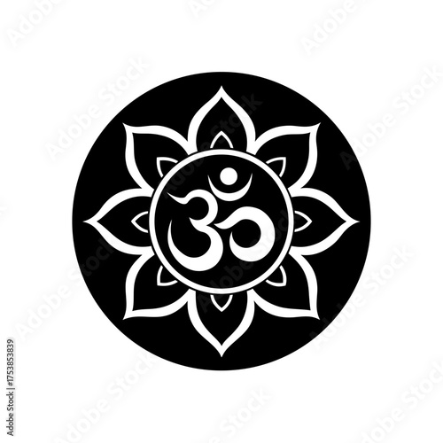 om symbol inside circle