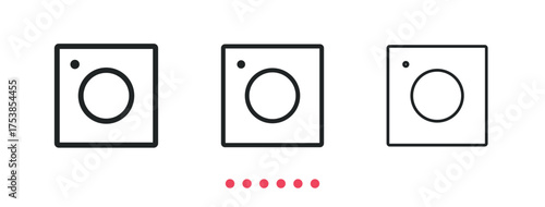 Camera and photo icon. Thin line icon vector