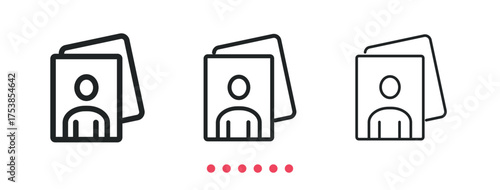 Camera and photo icon. Thin line icon vector