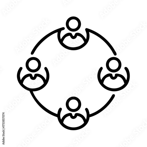 Four connected people, representing collaboration