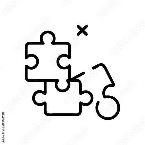 Puzzle pieces with one piece not fitting