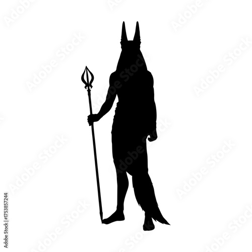 Anubis Egyptian God Silhouette balck
