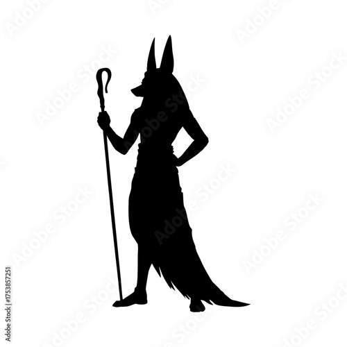 Anubis Egyptian God Silhouette balck
