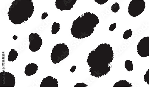 Black irregular shapes on white background pattern