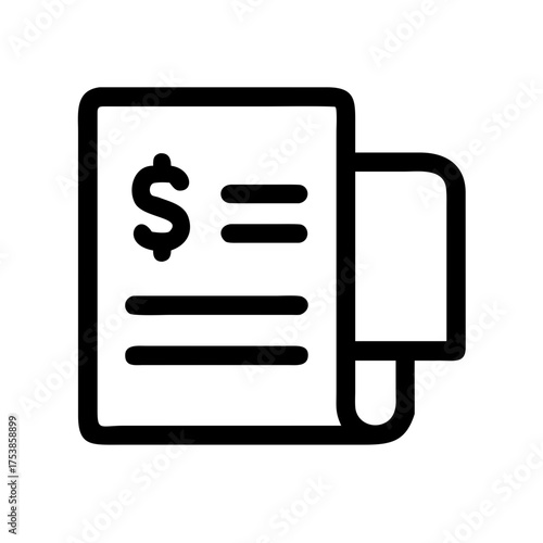 Financial document with dollar sign