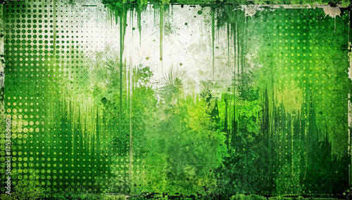 Abstract Green Splatter Grunge