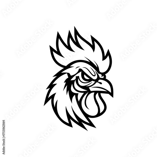 Chicken Head e sport logo vector illustration design templates simple and modern concept