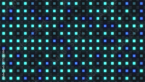 Seamless technology background motion graphic with flashing blue squares
