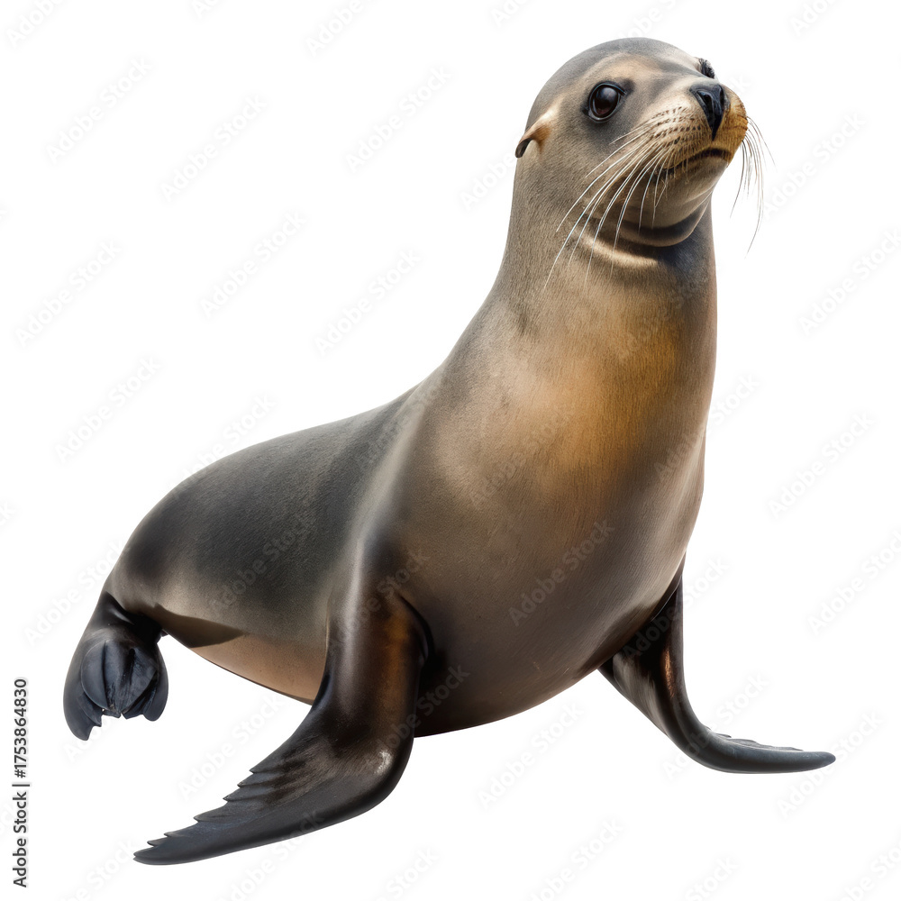 Naklejka premium Sea lion swimming png sea lion png sealion swimming png marine animal png wildlife sea lion png ocean mammal png transparent background image