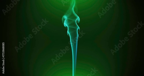 Ethereal green smoke swirling upward in dark background