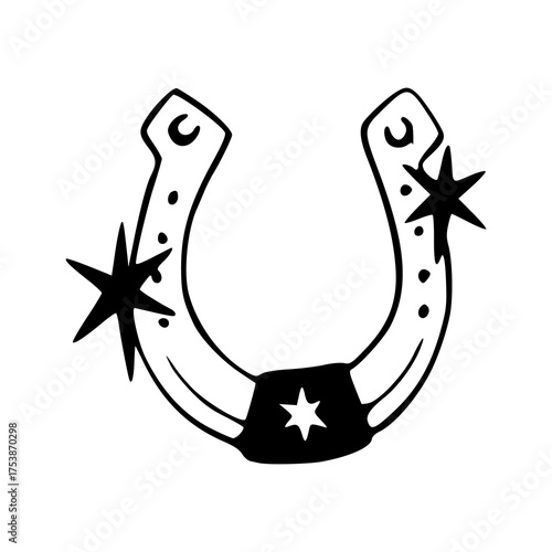 western cowboy good luck charm illustration