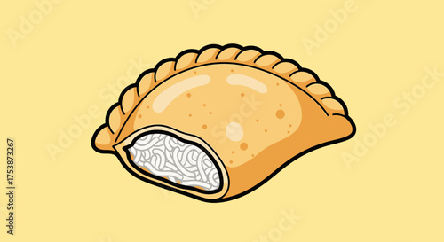 Traditional Latin American empanada pastry vector icon.