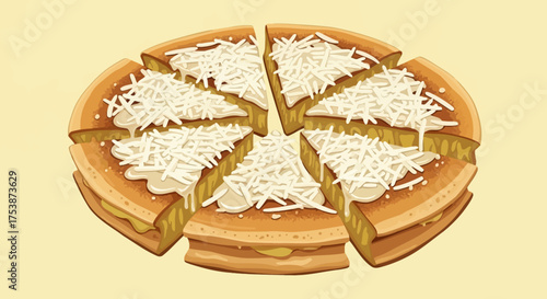 Delicious Martabak Manis with Cheese Topping Sliced into Pieces.