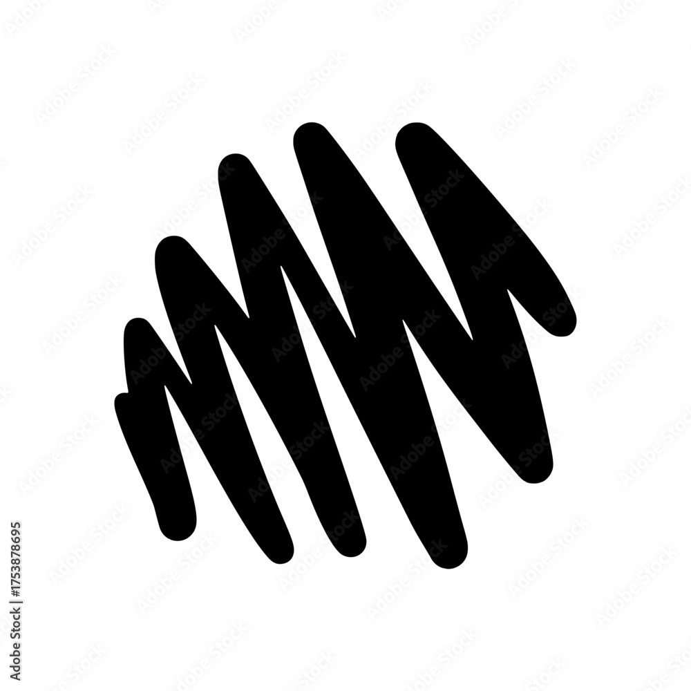 Obraz premium Black Brush Stroke on White Background