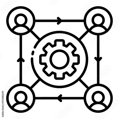 collaboration icon for shared workflow in team project