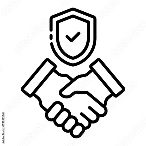 trust icon for secure deal in business agreement