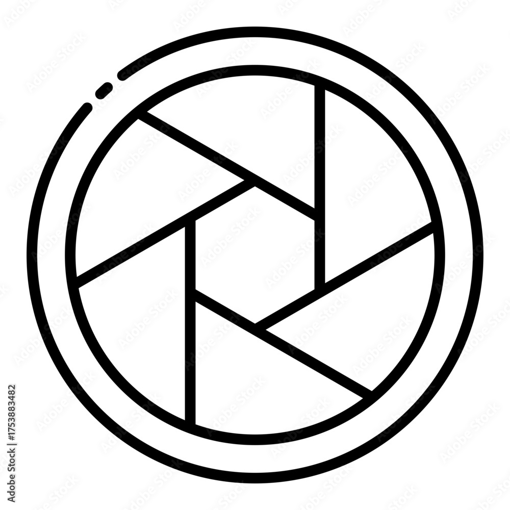 aperture icon for adjusting lens exposure in camera