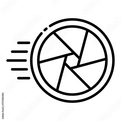 shutter speed icon for motion capture in photography