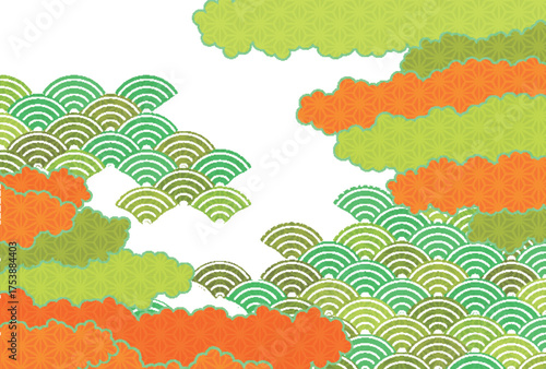 和柄　年賀状　模様　背景