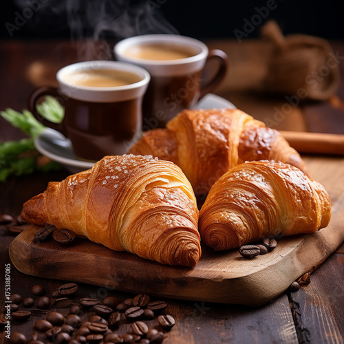 croissant with coffee