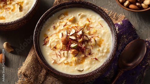 Rice Kheer (Payesh) in a Traditional Indian Bowl