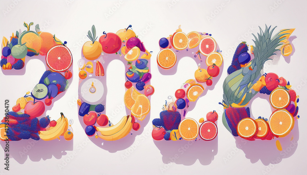 Obraz premium fruit with the number 2026