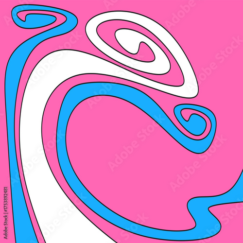 Abstract background with cute curly line pattern and with some copy space area
