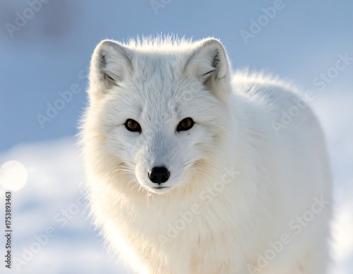 A stunning close-up portrait of a beautiful arctic fox