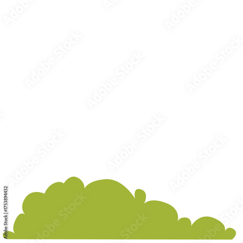 element canva ground 3aSmall green bush illustration in flat vector style, symbolizing natural desert vegetation and eco-friendly botanical landscape design.
