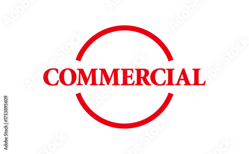 COMMERCIAL - COMMERCIAL text written on Red Rubber Stamp 
