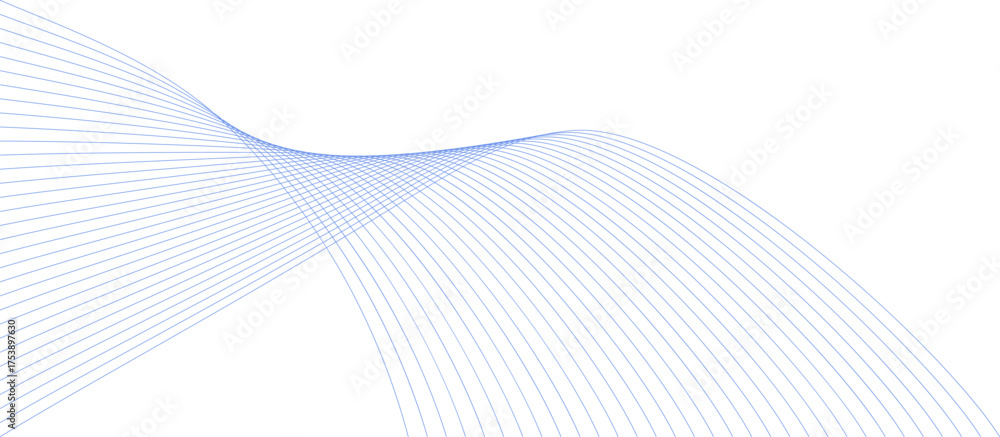 Fototapeta premium 추상적은 파장 웨이브 선 일러스트 그래픽 부드러운 라인물결 배경 장식 보고서 비즈니스