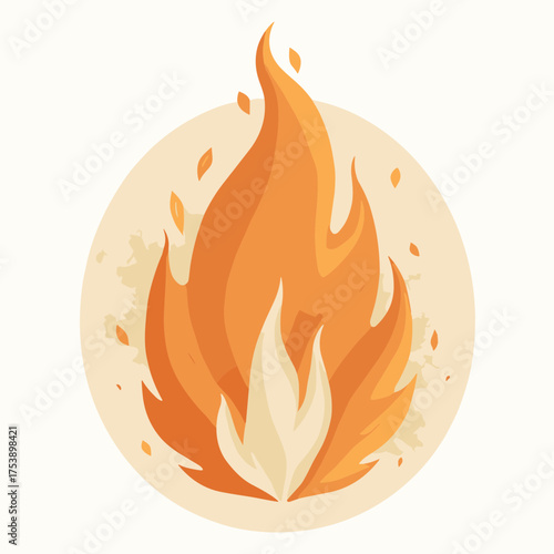 vector illustration of a fire flames