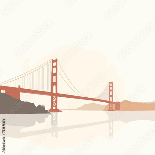Simple vector of golden gate bridge