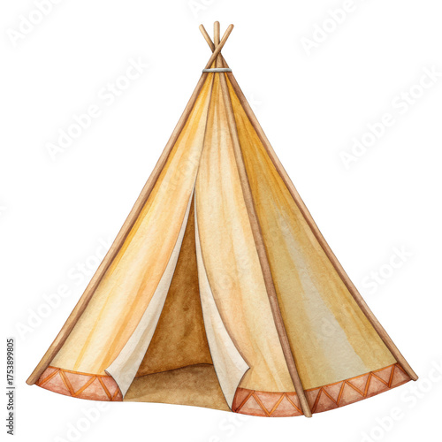 Tent or tippi illustration watercolor style png tent png tippi png illustration png watercolor png camping png transparent background