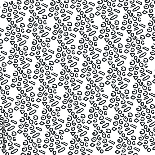 Texture in the form of small round curls with figures.