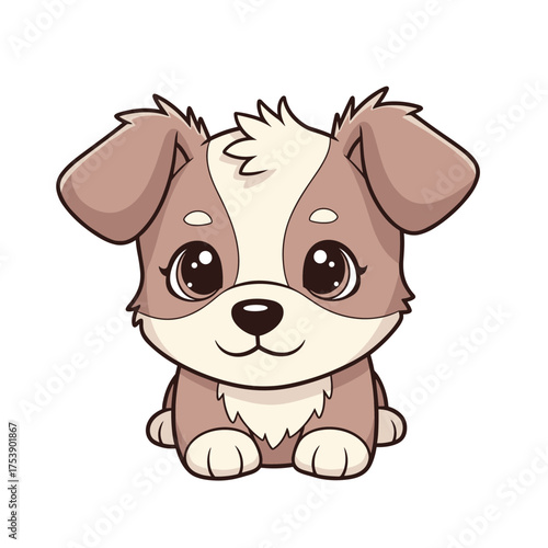 Adorable puppy with big eyes sitting patiently waiting for a treat or a loving hug