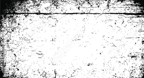 Distressed Grunge Black and White Vector Texture Overlay with Scratches and Dust Isolated on Transparent Background