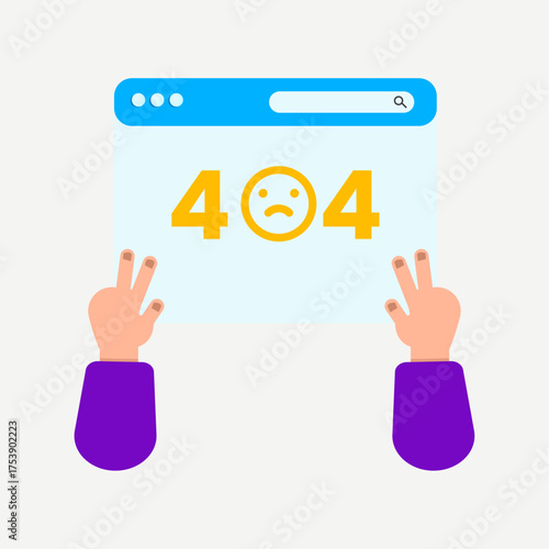 404 Error Page Illustration – Website Not Found and Loading Error Concept