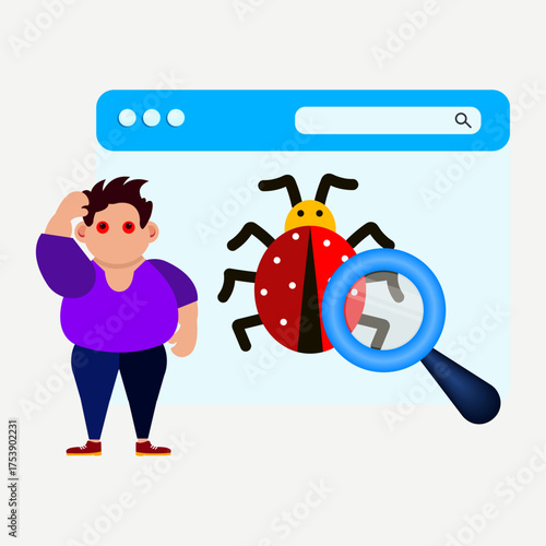 404 Error Page Illustration – Website Not Found and Loading Error Concept