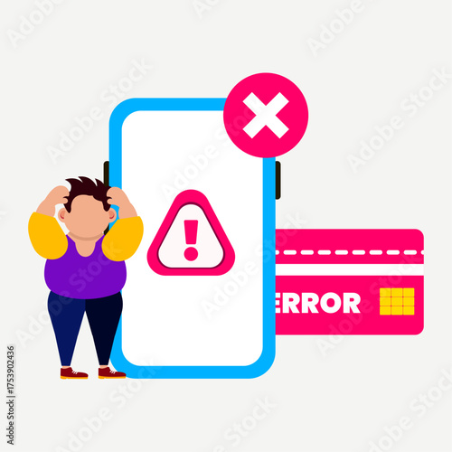 404 Error Page Illustration – Website Not Found and Loading Error Concept