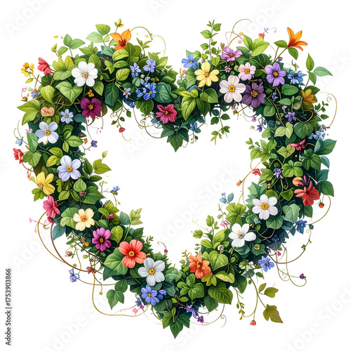 Heart-shaped floral arrangement with vibrant colors on black background.
