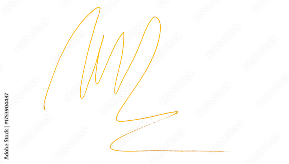 Obraz premium Yellow Pencil Underline - Hand drawn horizontal chalk, marker or pencil lines. Design element for emphasis, text lines and decoration. Set on a transparent background.