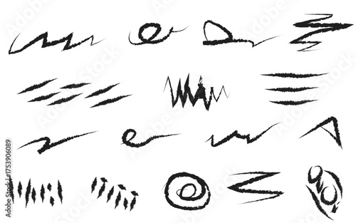 Chalk texture stain set. Hand drawn chalk background doodle effect stain collection for crayon brush design, scratch frame shape. Crayon texture pencil effect. Vector illustration