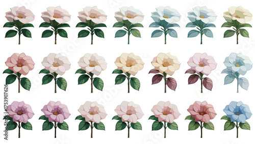 Ethereal Gardenia Sketch Vector collection showcasing refined botanical artistry with gentle contours, romantic charm, and natural sophistication — ideal Flower Illustration Vectors