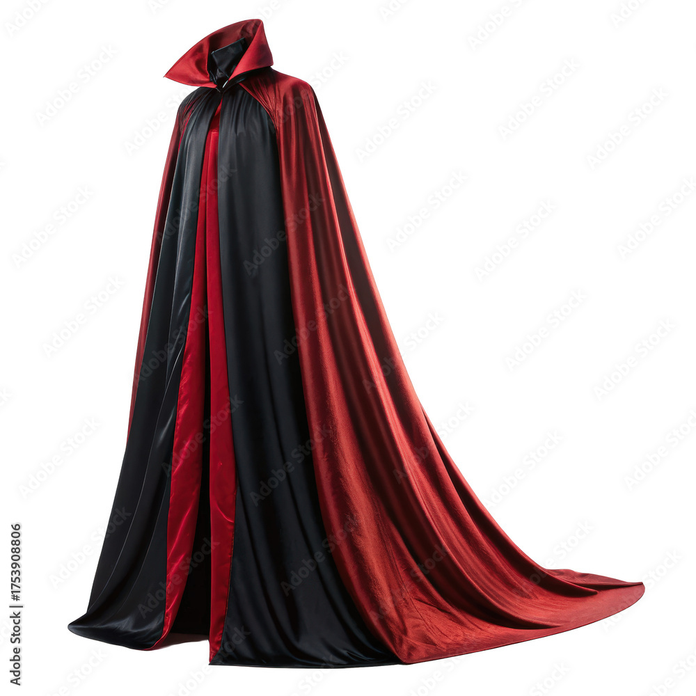 Naklejka premium Vampire red and black cape with folds png vampire png red png black png cape png folds png costume png halloween png transparent background image