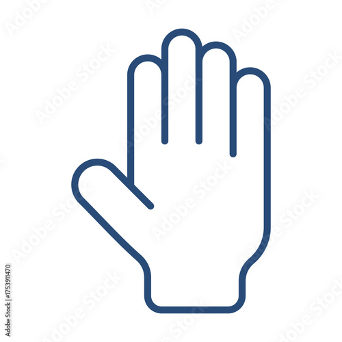 Hand Icon Color Outline Style. Vector Illustration Design