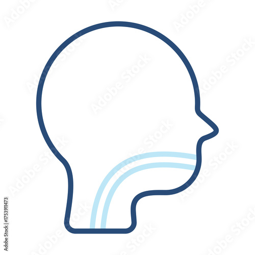 Throat Icon Color Outline Style. Vector Illustration Design